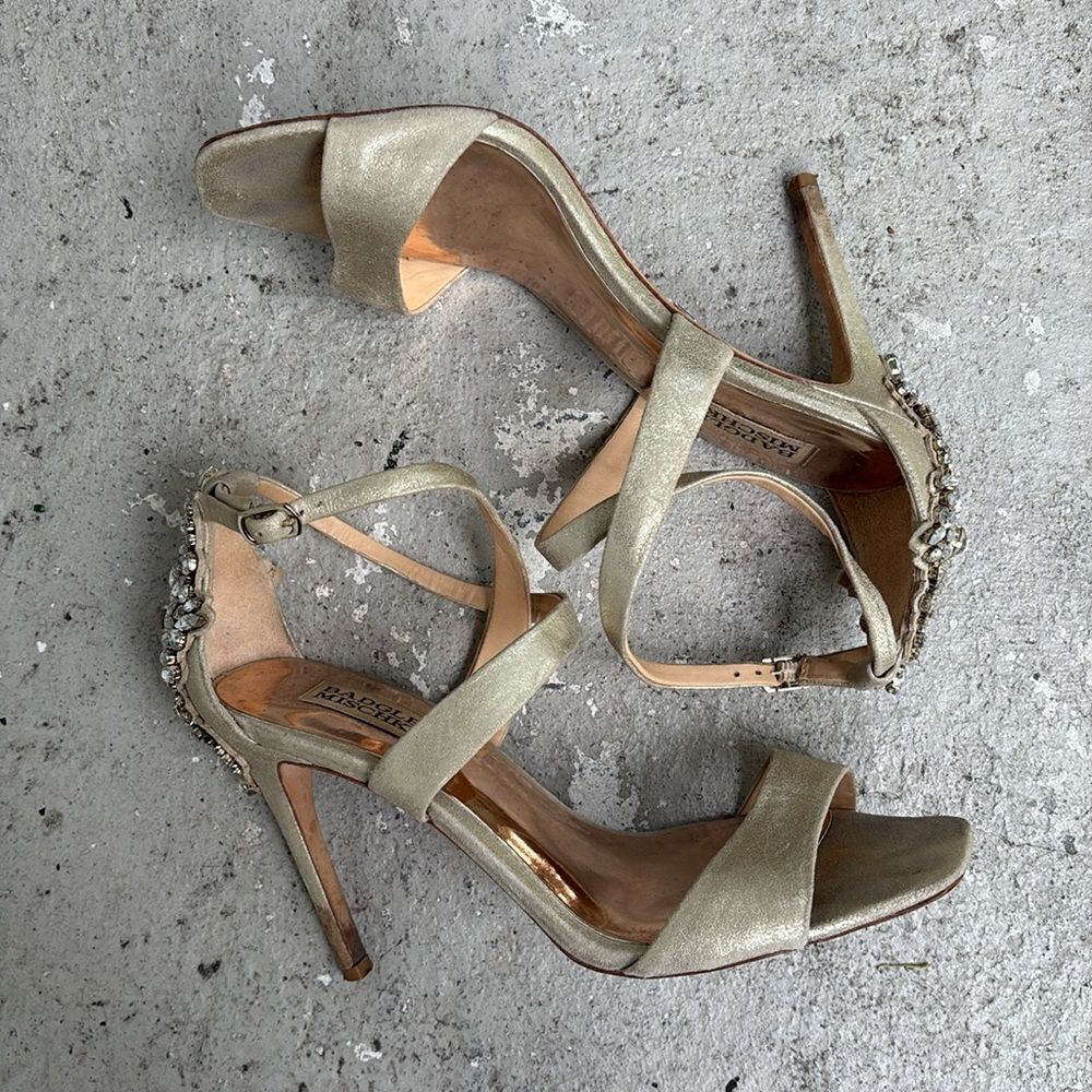 Badgley Mischka Rhinestone heels - Picture 4 of 10